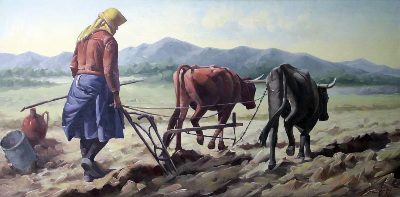 A woman plowing — Χυτήρης Δημήτρης